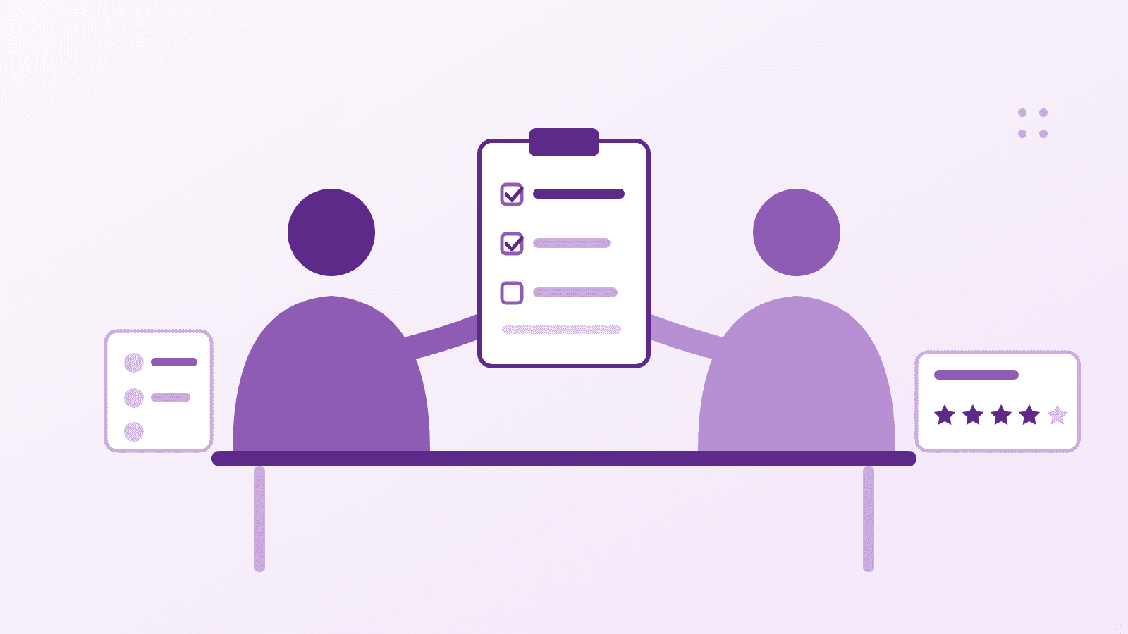 Une responsable RH tend un guide d'entretien d'une page sur un porte-documents à un manager, avec une grille de notation à côté, pour illustrer la formation des managers à l'entretien sans programme formel