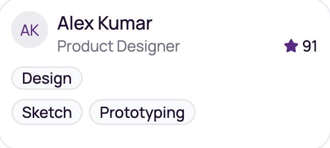 Alex Kumar - Product Designer - Score 91