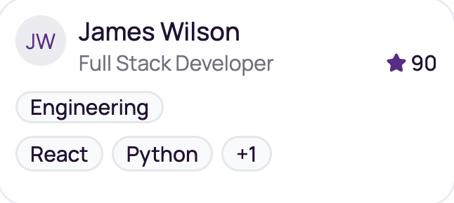 James Wilson - Full Stack Developer - Score 90