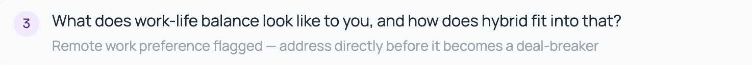 Question — Work-life balance and hybrid fit