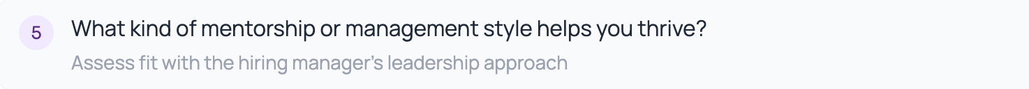 Question — Mentorship or management style